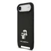 Karl Lagerfeld Saffiano Crossbody Popruh Metal Karl and Choupette tok, iPhone Air - fekete