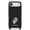 Karl Lagerfeld Saffiano Crossbody Popruh Metal Karl and Choupette tok, iPhone Air - fekete