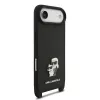 Karl Lagerfeld Saffiano Crossbody Popruh Metal Karl and Choupette tok, iPhone Air - fekete