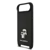 Karl Lagerfeld Saffiano Crossbody Popruh Metal Karl and Choupette tok, iPhone Air - fekete