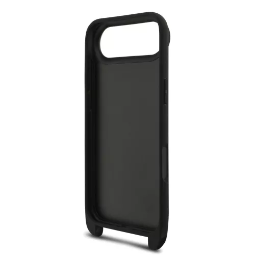 Karl Lagerfeld Saffiano Crossbody Popruh Metal Karl and Choupette tok, iPhone Air - fekete