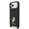 Karl Lagerfeld Saffiano Crossbody Popruh Metal Karl and Choupette tok, iPhone 17 Pro Max - fekete
