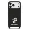 Karl Lagerfeld Saffiano Crossbody Popruh Metal Karl and Choupette tok, iPhone 17 Pro Max - fekete