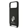 Karl Lagerfeld Saffiano Crossbody Popruh Metal Karl and Choupette tok, iPhone 17 Pro Max - fekete