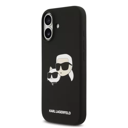 Karl Lagerfeld Liquid Silicone Double Heads MagSafe tok, iPhone 17 - fekete