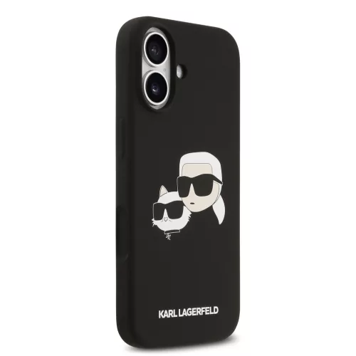 Karl Lagerfeld Liquid Silicone Double Heads MagSafe tok, iPhone 17 - fekete