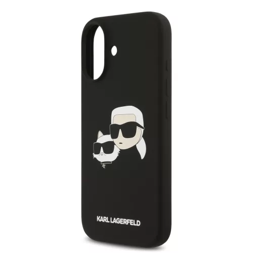 Karl Lagerfeld Liquid Silicone Double Heads MagSafe tok, iPhone 17 - fekete