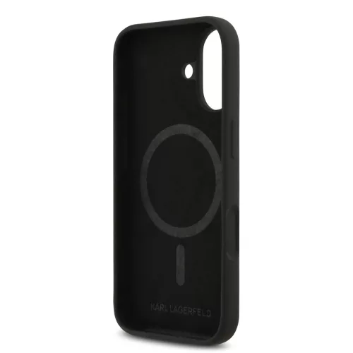 Karl Lagerfeld Liquid Silicone Double Heads MagSafe tok, iPhone 17 - fekete