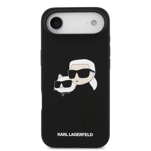 Karl Lagerfeld Liquid Silicone Double Heads MagSafe tok, iPhone Air - fekete