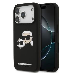   Karl Lagerfeld Liquid Silicone Double Heads MagSafe tok, iPhone 17 Pro - fekete