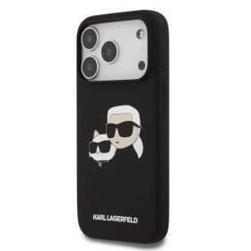   Karl Lagerfeld Liquid Silicone Double Heads MagSafe tok, iPhone 17 Pro - fekete