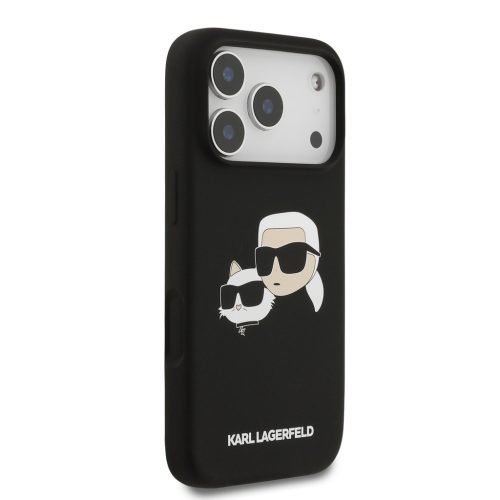 Karl Lagerfeld Liquid Silicone Double Heads MagSafe tok, iPhone 17 Pro - fekete