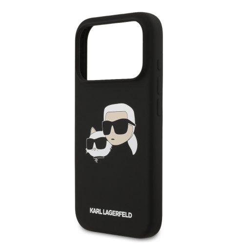 Karl Lagerfeld Liquid Silicone Double Heads MagSafe tok, iPhone 17 Pro - fekete