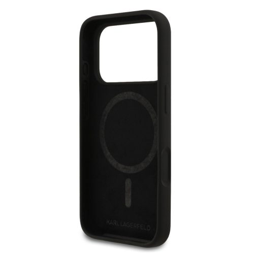 Karl Lagerfeld Liquid Silicone Double Heads MagSafe tok, iPhone 17 Pro - fekete