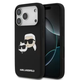   Karl Lagerfeld Liquid Silicone Double Heads MagSafe tok, iPhone 17 Pro Max - fekete
