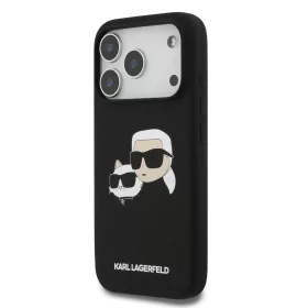   Karl Lagerfeld Liquid Silicone Double Heads MagSafe tok, iPhone 17 Pro Max - fekete