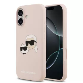   Karl Lagerfeld Liquid Silicone Double Heads MagSafe tok, iPhone 17 - rózsaszín