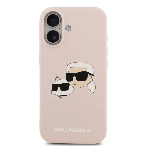 Karl Lagerfeld Liquid Silicone Double Heads MagSafe tok, iPhone 17 - rózsaszín