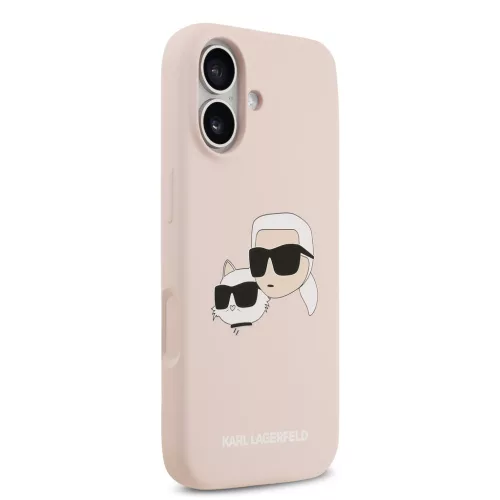 Karl Lagerfeld Liquid Silicone Double Heads MagSafe tok, iPhone 17 - rózsaszín