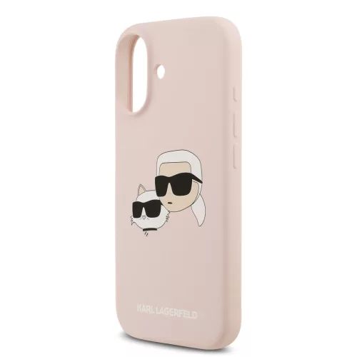 Karl Lagerfeld Liquid Silicone Double Heads MagSafe tok, iPhone 17 - rózsaszín