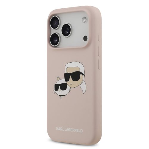 Karl Lagerfeld Liquid Silicone Double Heads MagSafe tok, iPhone 17 Pro - rózsaszín