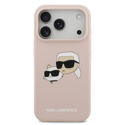 Karl Lagerfeld Liquid Silicone Double Heads MagSafe tok, iPhone 17 Pro - rózsaszín