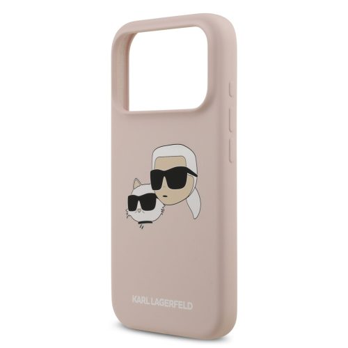 Karl Lagerfeld Liquid Silicone Double Heads MagSafe tok, iPhone 17 Pro - rózsaszín