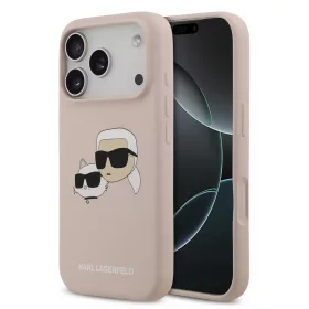   Karl Lagerfeld Liquid Silicone Double Heads MagSafe tok, iPhone 17 Pro Max - rózsaszín