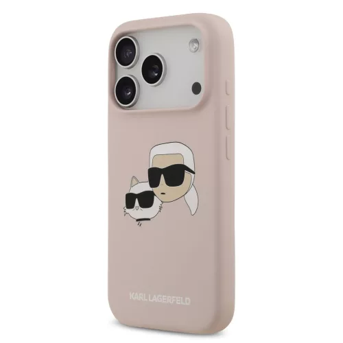 Karl Lagerfeld Liquid Silicone Double Heads MagSafe tok, iPhone 17 Pro Max - rózsaszín