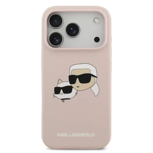Karl Lagerfeld Liquid Silicone Double Heads MagSafe tok, iPhone 17 Pro Max - rózsaszín