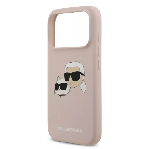Karl Lagerfeld Liquid Silicone Double Heads MagSafe tok, iPhone 17 Pro Max - rózsaszín