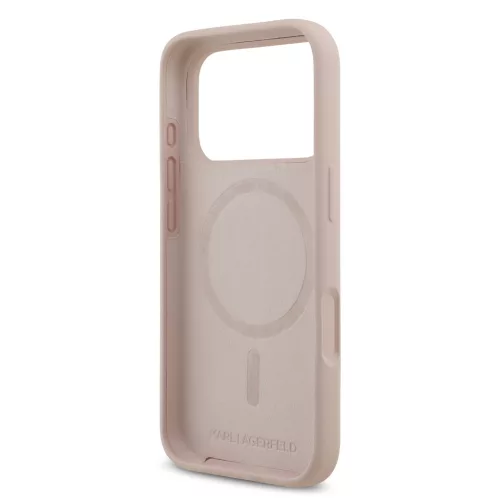 Karl Lagerfeld Liquid Silicone Double Heads MagSafe tok, iPhone 17 Pro Max - rózsaszín