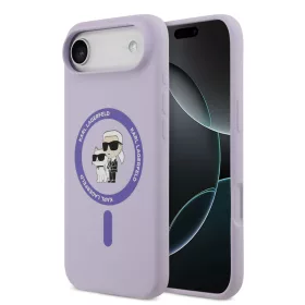   Karl Lagerfeld Liquid Silicone Karl and Choupette MagSafe tok, iPhone Air - lila