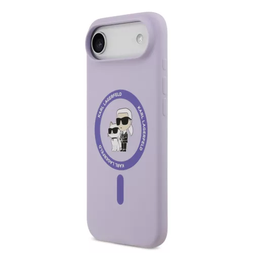 Karl Lagerfeld Liquid Silicone Karl and Choupette MagSafe tok, iPhone Air - lila