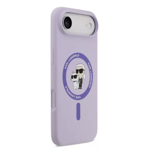 Karl Lagerfeld Liquid Silicone Karl and Choupette MagSafe tok, iPhone Air - lila
