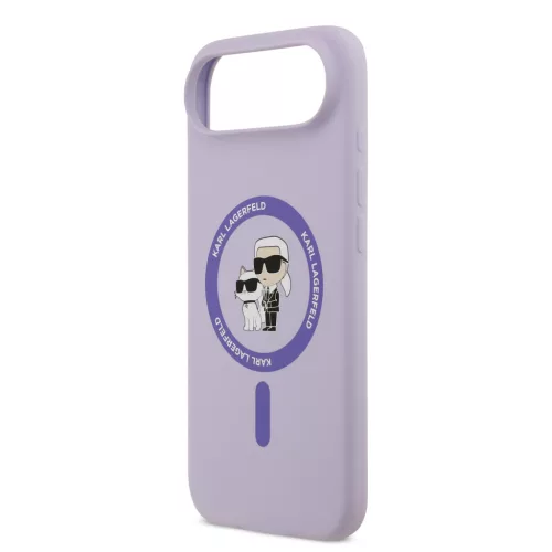 Karl Lagerfeld Liquid Silicone Karl and Choupette MagSafe tok, iPhone Air - lila