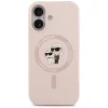 Karl Lagerfeld Liquid Silicone Karl and Choupette MagSafe tok, iPhone 17 - rózsaszín