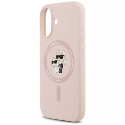 Karl Lagerfeld Liquid Silicone Karl and Choupette MagSafe tok, iPhone 17 - rózsaszín