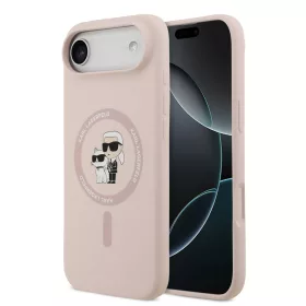   Karl Lagerfeld Liquid Silicone Karl and Choupette MagSafe tok, iPhone Air - rózsaszín