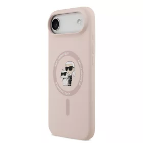   Karl Lagerfeld Liquid Silicone Karl and Choupette MagSafe tok, iPhone Air - rózsaszín