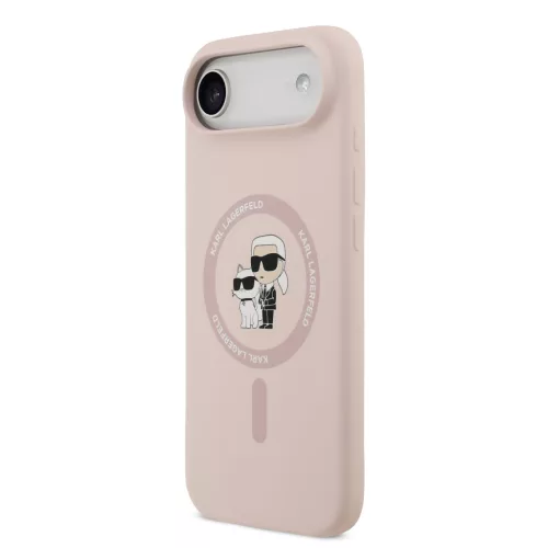 Karl Lagerfeld Liquid Silicone Karl and Choupette MagSafe tok, iPhone Air - rózsaszín