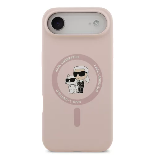Karl Lagerfeld Liquid Silicone Karl and Choupette MagSafe tok, iPhone Air - rózsaszín