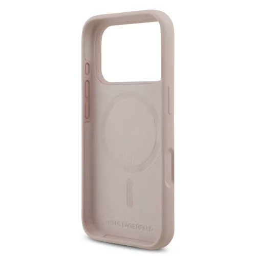 Karl Lagerfeld Liquid Silicone Karl and Choupette MagSafe tok, iPhone 17 Pro Max - rózsaszín