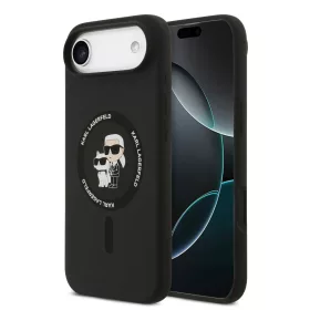   Karl Lagerfeld Liquid Silicone Karl and Choupette MagSafe tok, iPhone Air - fekete