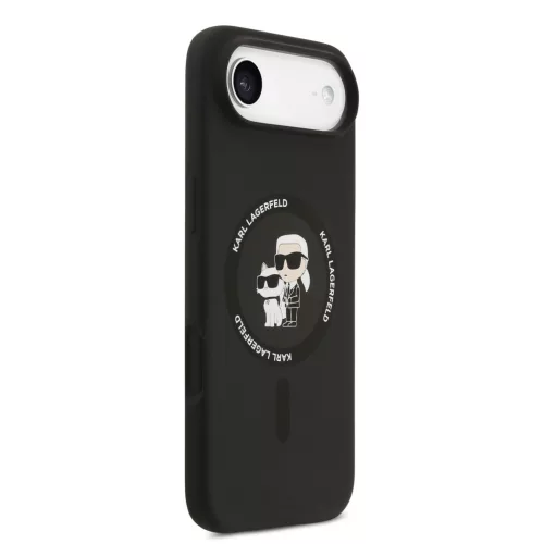 Karl Lagerfeld Liquid Silicone Karl and Choupette MagSafe tok, iPhone Air - fekete