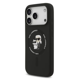   Karl Lagerfeld Liquid Silicone Karl and Choupette MagSafe tok, iPhone 17 Pro - fekete