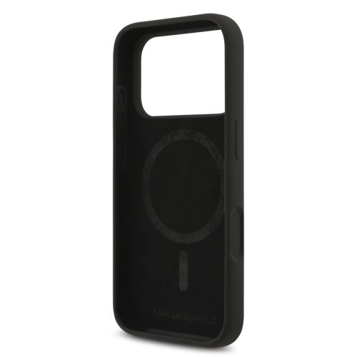 Karl Lagerfeld Liquid Silicone Karl and Choupette MagSafe tok, iPhone 17 Pro - fekete