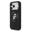 Karl Lagerfeld Liquid Silicone Karl and Choupette MagSafe tok, iPhone 17 Pro Max - fekete