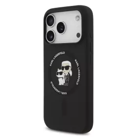   Karl Lagerfeld Liquid Silicone Karl and Choupette MagSafe tok, iPhone 17 Pro Max - fekete