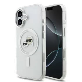   Karl Lagerfeld IML K&CH Heads Metal Frame MagSafe tok, iPhone 17 - átlátszó